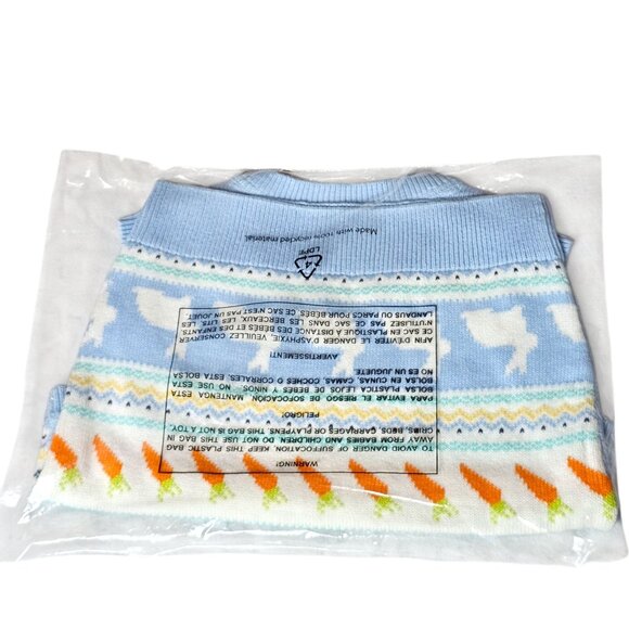 Gymboree Boys Bunny Fairisle Sweater Vest‎ Size 6 NWT Blue Carrot Easter V-Neck - Picture 4 of 5